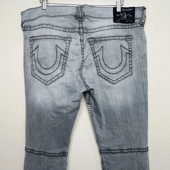 True Religion Mens Size 40 Rocco Biker Skinny Fit Jean In Grey - Picture 13 of 16